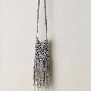 Free People NWT Silver Beaded Fringe Bag